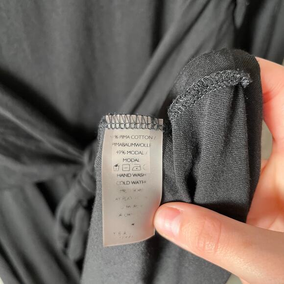 Peruvian Connection Fonteyn Dress Scoop Neck Wrap Pima Cotton Large Pima Cotton - Picture 4 of 6